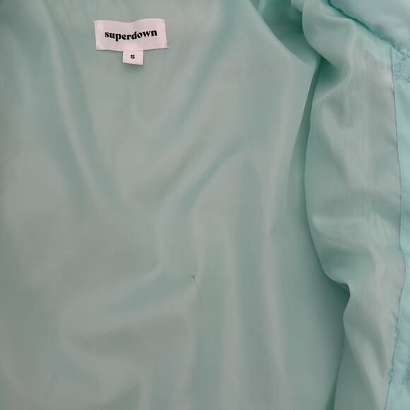 Superdown Ava Cropped Puffer Jacket in Aqua - Picture 7 of 13